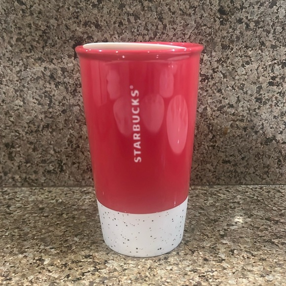 Starbuck’s Red Ceramic Joyful Peace Ceramic Tumbler - Picture 1 of 4